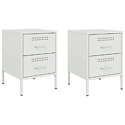Decoshop26 lot de 2 tables de chevet - Blanc