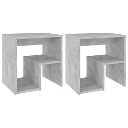 Decoshop26 lot de 2 tables de chevet - Gris