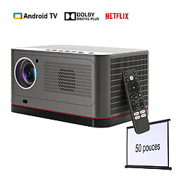 Projecteur ETOE Whale Pro Android TV & Netflix - 1080P, 1500 ANSI, Décodage 4K, Mise au Point Automatique, Correction Trapézoïdale