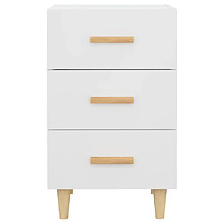 Decoshop26 Table de chevet 3 tiroirs - Blanc