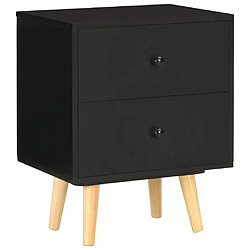 Decoshop26 Lot de 2 tables de chevet - Noir