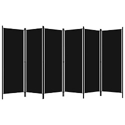 Decoshop26 Paravent séparateur de pièce cloison 6 panneaux 300 x 180 cm en tissu noir et fer DEC031116