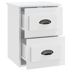 Avis Decoshop26 Lot de 2 tables de chevet murales - Blanc
