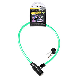 Dunlop Câble Antivol pour Vélo Serrure à Clé Sécurité Optimal Vert / Noir pas cher