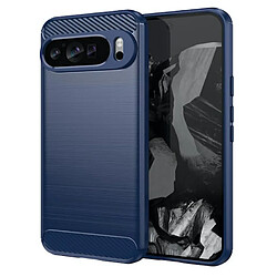 Htdmobiles Coque pour Google Pixel 10 Pro XL - housse etui silicone gel carbone + verre trempe - BLEU FONCE