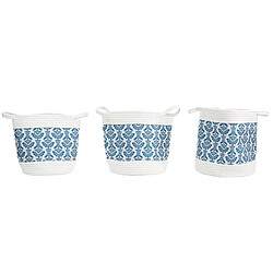 Avis Linnea Lot de 3 paniers de rangement 30x31x30 cm collection JAIPURE bleu