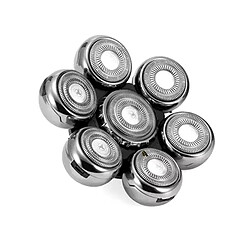 Tête de rechange pour rasoir électrique rotatif Accessoire pour rasoir rotatif - Compatibilité universelle - 7 pièces - Lames métal - Remplacement facile - Modèle 8870~0041