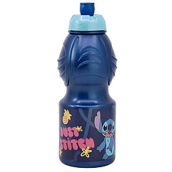 Disney Gourde 400 ml Sport pour Enfant Stitch avec Bouchon à Tirette Bleu