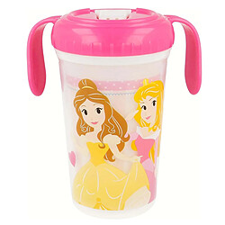 Princess Mug 320ml Décor Princesses Féeriques pour Enfant avec Embout et Poignées Rose