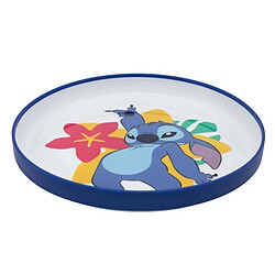 Disney Assiette Antidérapante pour Enfant Micro-ondes Stitch Blanc / Bleu