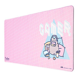 Pusheen Tapis de Jeu XXL Compatible PC Gamer avec Surface Antidérapant Bleu / Rose