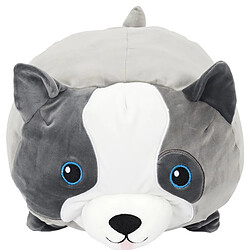 Linnea Peluche coussin en polyester personnage chien 30x30 cm collection PETS gris aux yeux bleus