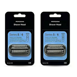 General Tête de rechange 53B série 5/6 compatible avec rasoir électrique Braun 5018s, 5020s, 5031s, 5050cs, 6020s, 6072cc, noir~0024