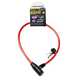 Dunlop Câble Antivol pour Vélo Serrure à Clé Sécurité Optimal Rouge pas cher