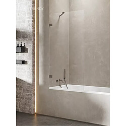 OTITEC Pare-baignoire fixe CARAIBES GUNMETAL BRUSHED, couleur: inox brossé, largeur: 80 cm