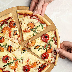 Cheffinger Plateau avec Coupe Pizza Marron clair pas cher