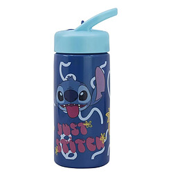 Disney Gourde 410 ml Stitch pour Enfant avec Poignée et Paille Intégrée Bleu
