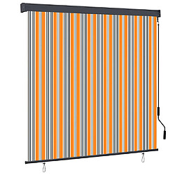 vidaXL Store Roulant Extérieur Rayé Jaune et bleu 180 x 250 cm tissu