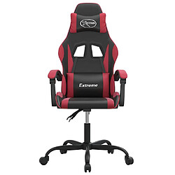 Avis vidaXL Chaise de jeu pivotante Noir et rouge bordeaux Similicuir