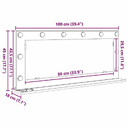vidaXL Miroir de vanité Rectangulaire Bois ancien 100 x 45 x 18 cm pas cher