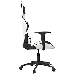 Acheter vidaXL Chaise de jeu de massage Blanc et noir Similicuir