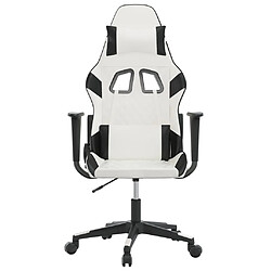 Avis vidaXL Chaise de jeu de massage Blanc et noir Similicuir
