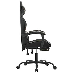 Acheter vidaXL Chaise de jeu pivotante repose-pied Noir camouflage Similicuir