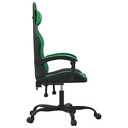 Acheter vidaXL Chaise de jeu pivotante Noir et vert Similicuir
