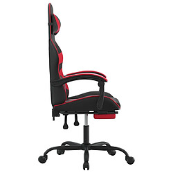 Acheter vidaXL Chaise de jeu pivotante et repose-pied Noir et rouge Similicuir