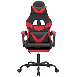 Avis vidaXL Chaise de jeu pivotante et repose-pied Noir et rouge Similicuir