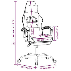 vidaXL Chaise de jeu pivotante et repose-pied Noir et rouge Similicuir pas cher