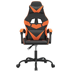 Avis vidaXL Chaise de jeu pivotante Noir et orange Similicuir