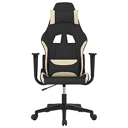 Avis vidaXL Chaise de jeu de massage Noir et crème Tissu