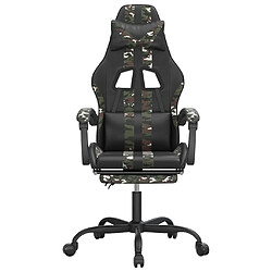Avis vidaXL Chaise de jeu pivotante repose-pied Noir camouflage Similicuir