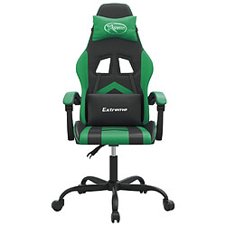 Avis vidaXL Chaise de jeu pivotante Noir et vert Similicuir