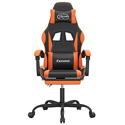 Avis vidaXL Chaise de jeu pivotante repose-pied Noir et orange Similicuir
