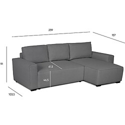Avis Budwing Canapé d'angle convertible Jade - Gris