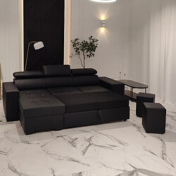 Budwing Canapé-lit droit John - Noir pas cher