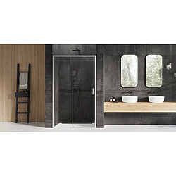 OTITEC Porte de douche coulissante chromé gauche 2 volets IBIZA CHROME,Largeur: 140 cm