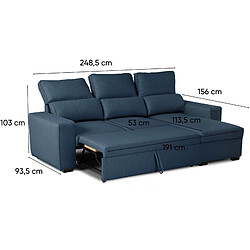 Avis Budwing canapé d'angle convertible Harper - Bleu