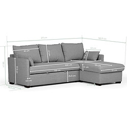 Avis Budwing Canapé-lit Orlando 3 places - Gris