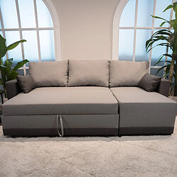 Budwing Canapé d'angle convertible - Gris clair pas cher
