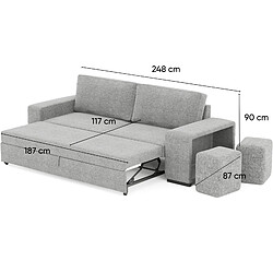 Avis Budwing Canapé-lit Avery - Gris