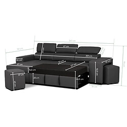 Avis Budwing Canapé-lit droit John - Noir