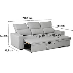 Acheter Budwing Canapé convertible Harper - Gris