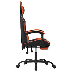 Acheter vidaXL Chaise de jeu pivotante repose-pied Noir et orange Similicuir