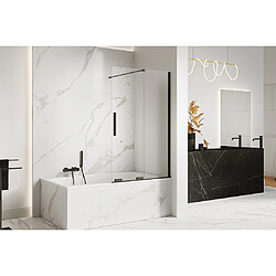 OTITEC Pare-baignoire coulissant,2 volets CANARIES,couleur:noir, largeur: 110 cm