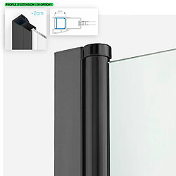 Acheter OTITEC Porte de douche pliante gauche 70 cm noire RHODES BLACK