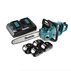 Makita DUC 355 PM4 Tronçonneuse à chaîne sans fil 36V ( 2x18V ) Brushless 35 cm + 4x 4,0 Ah batterie + double chargeur