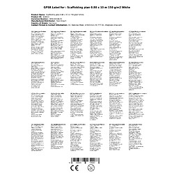 Avis boni-shop Bâche d'échafaudage 0,80 x 10 m, 150 g/m², blanche